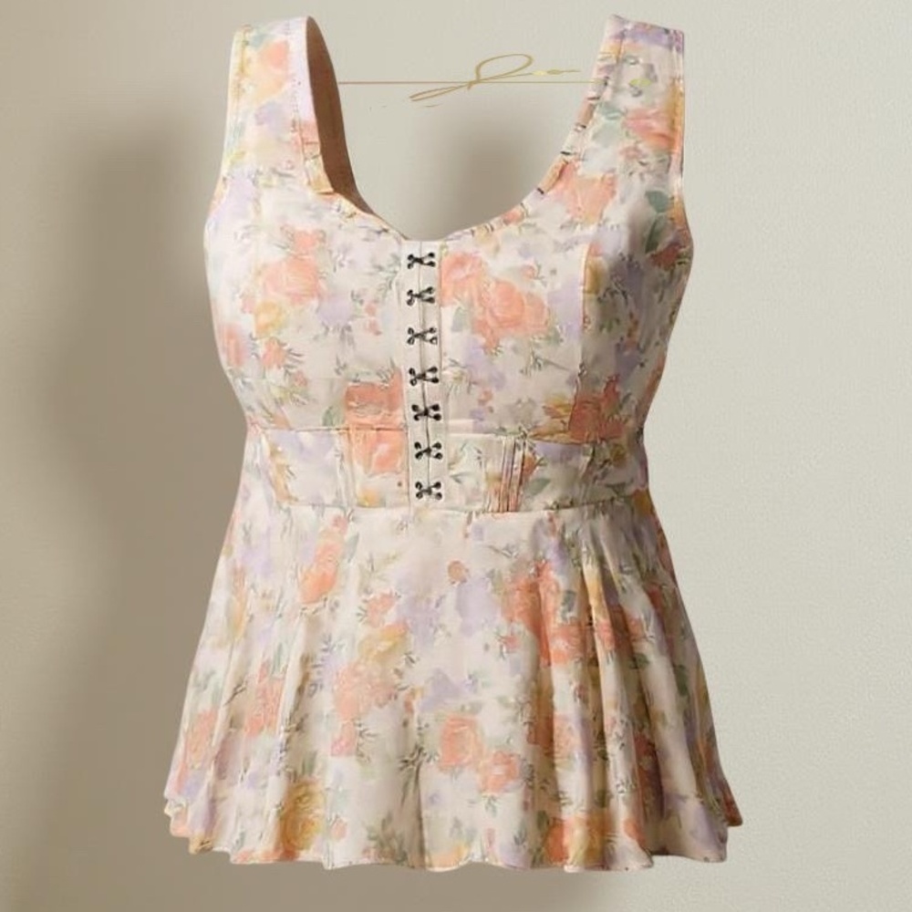 TORRID Babydoll Challis‎ Corset Top NWT Size 2X - Picture 9 of 10